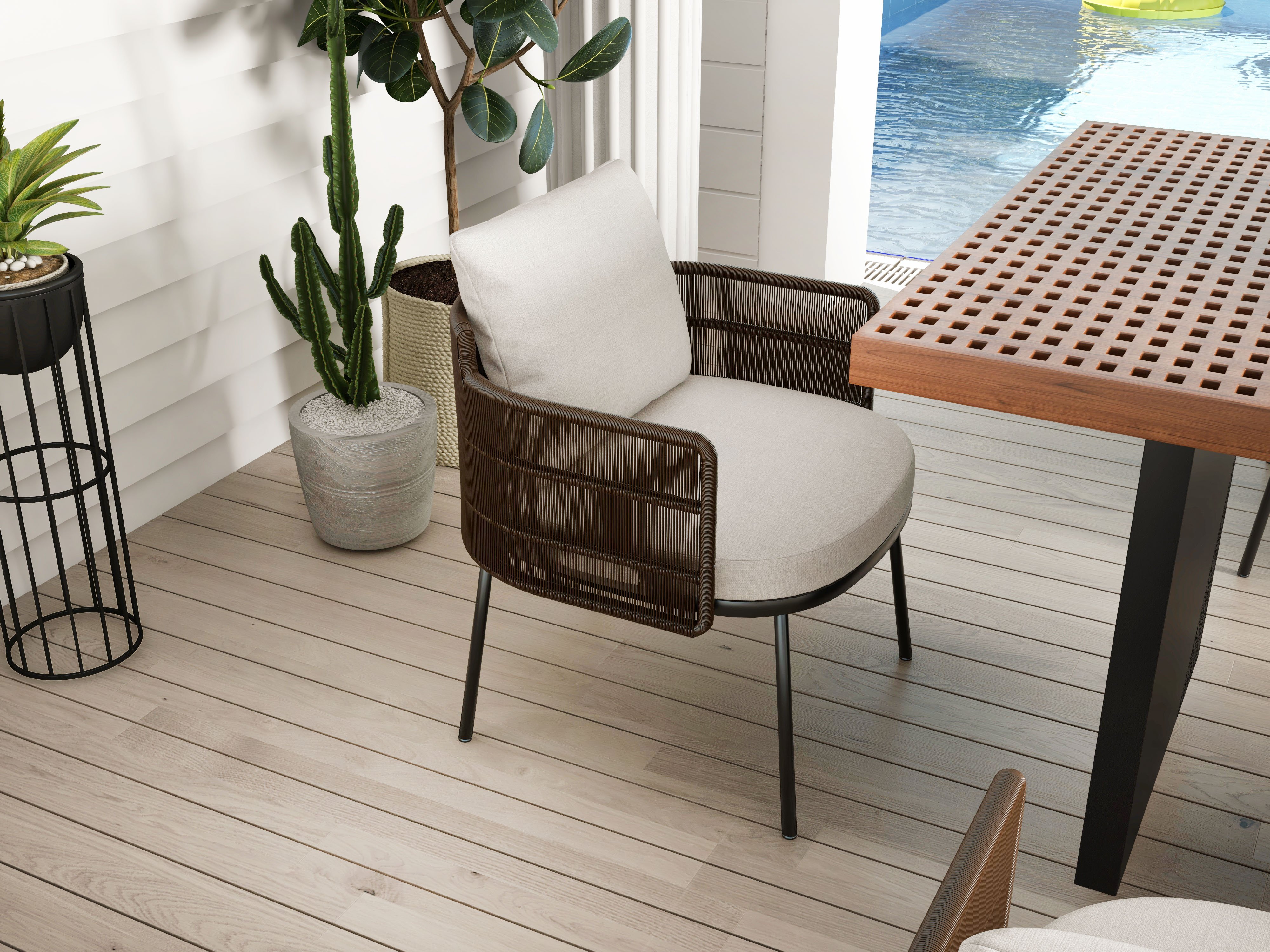 HMR - 9-Pieces 94.5" Outdoor Rectangle Teak Dining Set for 8 Person with 8 Rattan Chairs