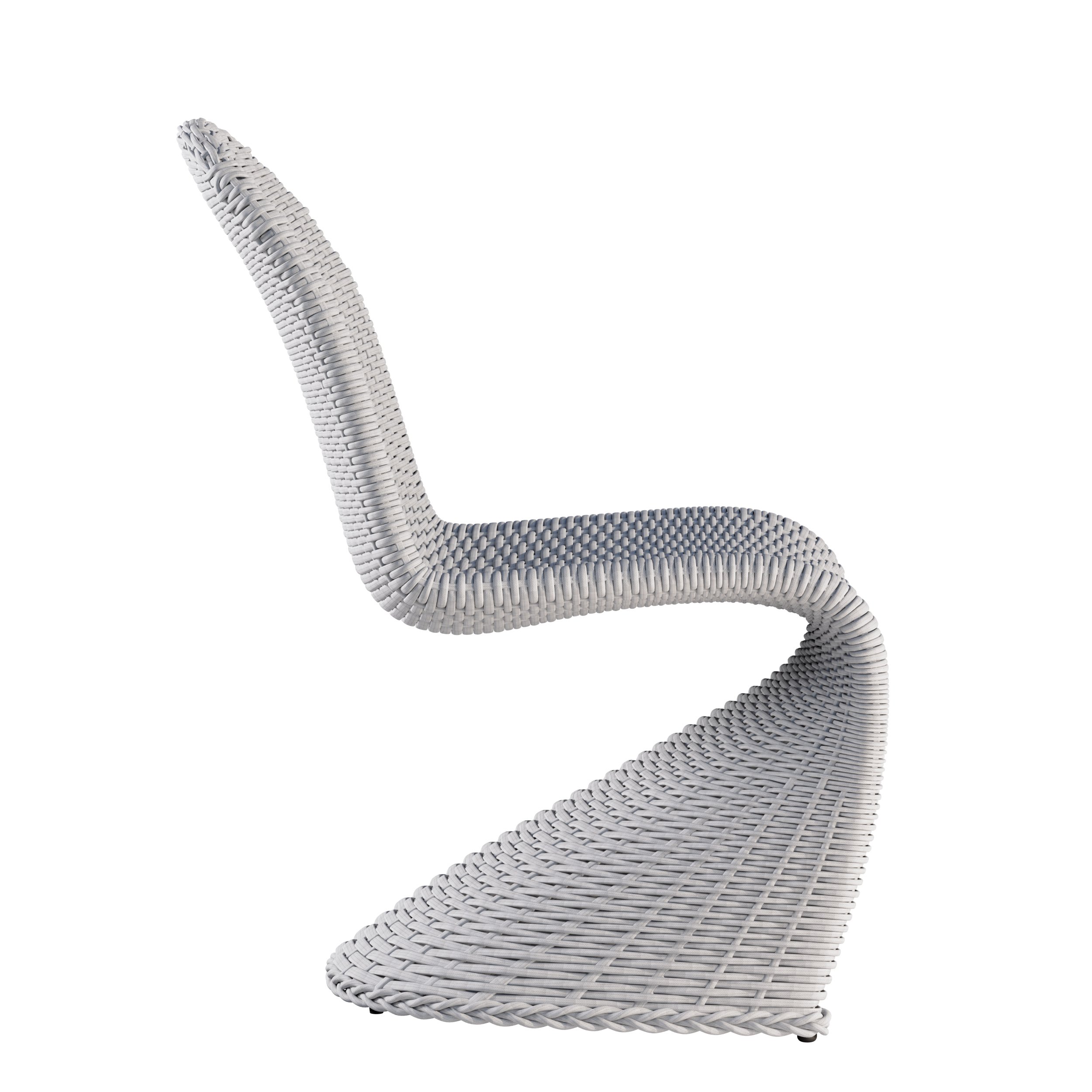 HMR - 2-Pieces Coastal Aluminum & Woven Rattan Outdoor Patio Dining Chair Set in Gray