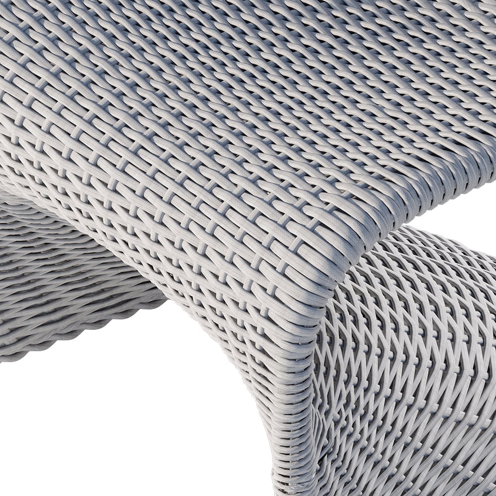 HMR - 2-Pieces Coastal Aluminum & Woven Rattan Outdoor Patio Dining Chair Set in Gray