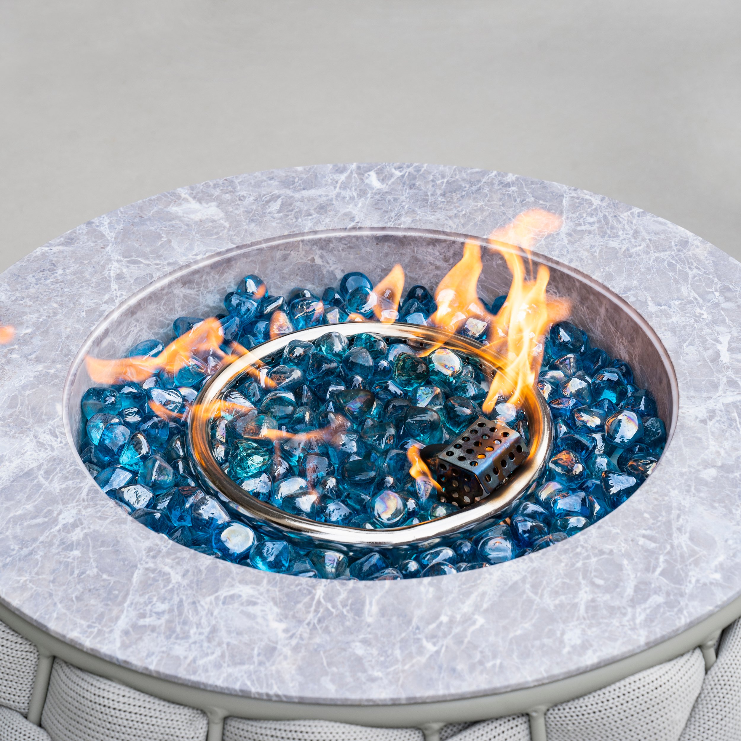 HMR Tatta 3-Pieces Winter Outdoor Smokeless Fire Pit Set with Chairs - Gray, With 2 Chairs, Fixed Base