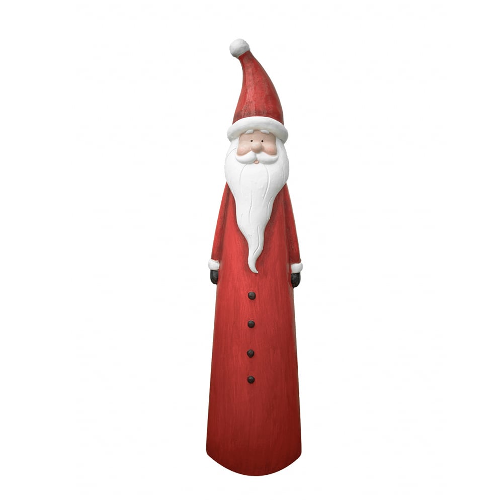 HMR - 30 inch Outdoor Santa Claus Statue Garden Resin Christmas Decor Standing Figurine in Red