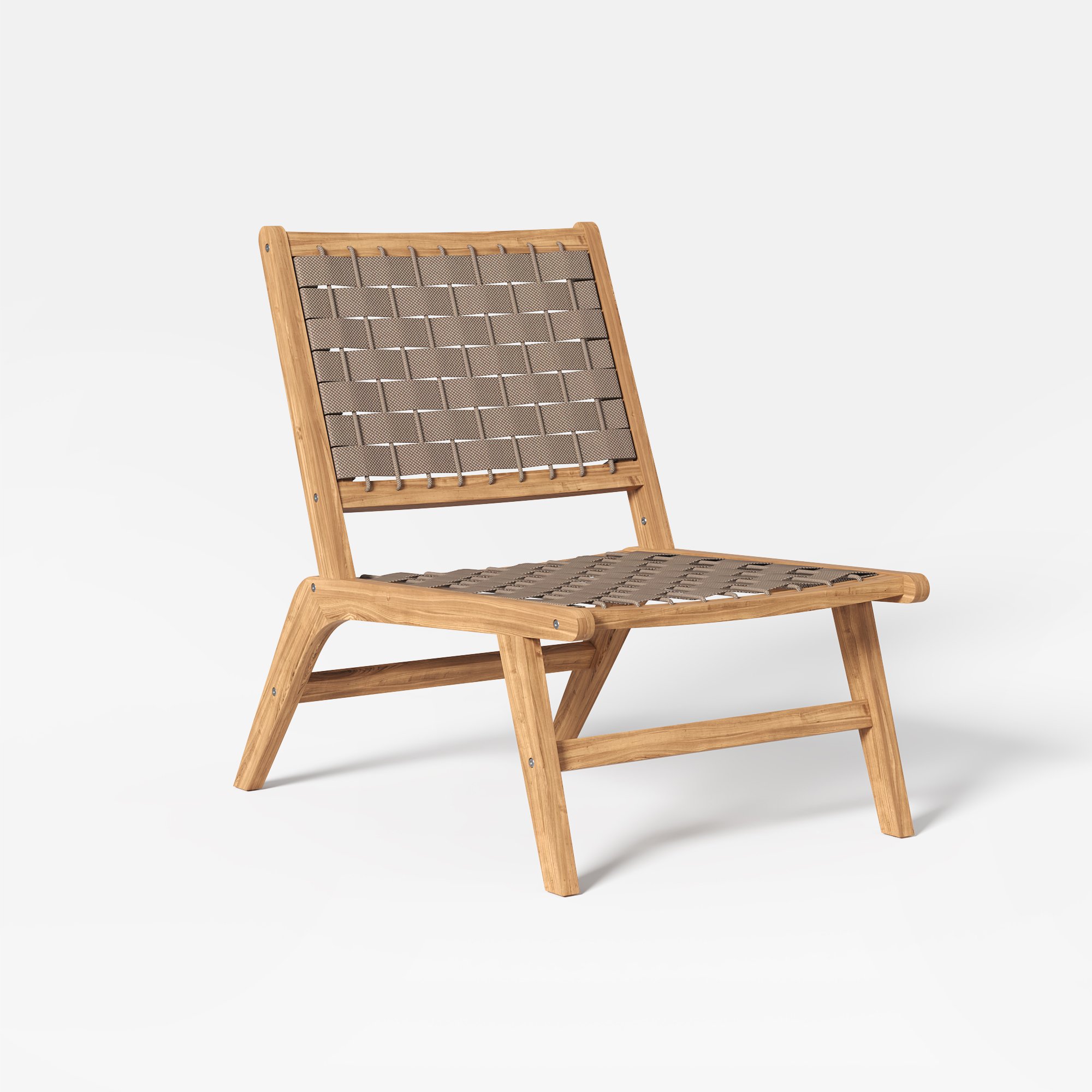 HMR - Natural Teak Wood Woven Outdoor Chair