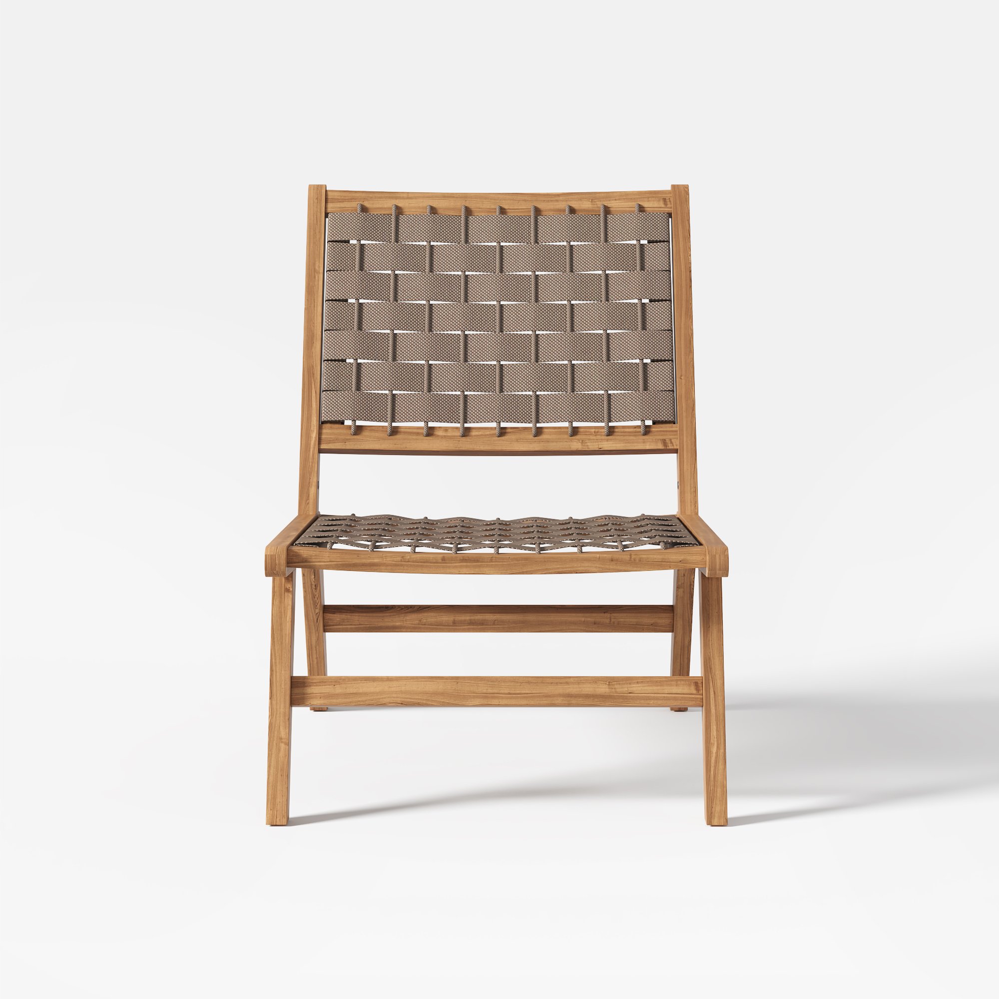 HMR - Natural Teak Wood Woven Outdoor Chair