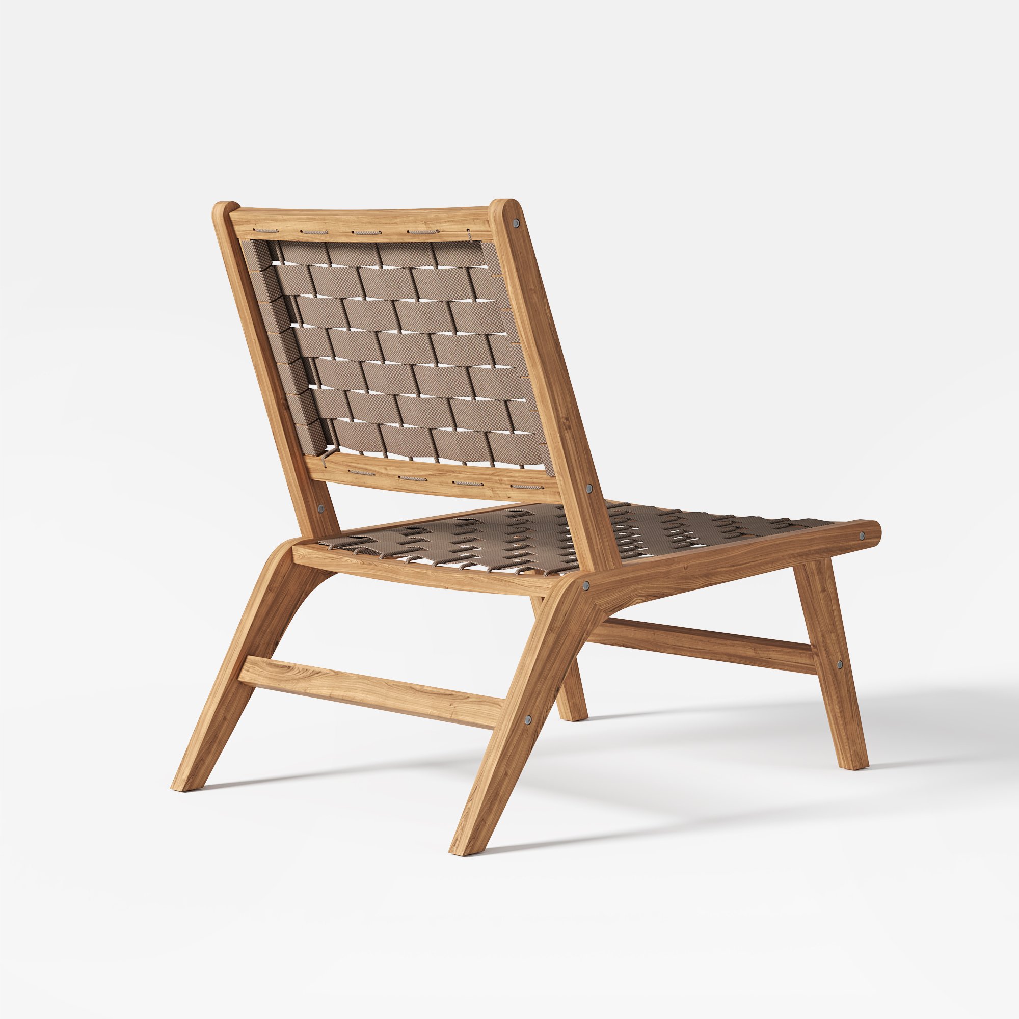 HMR - Natural Teak Wood Woven Outdoor Chair