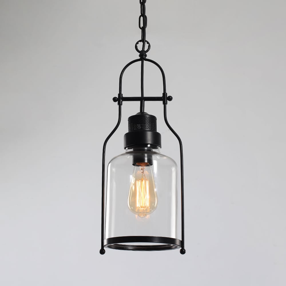 HMR - Inejar Industrial Metal and Glass Pendant Light in 1-Light, Rust