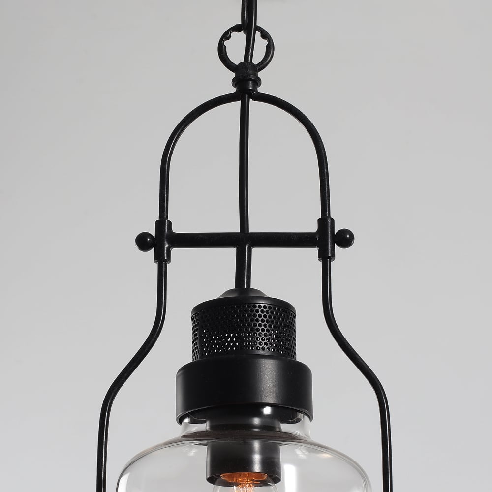 HMR - Inejar Industrial Metal and Glass Pendant Light in 1-Light, Rust