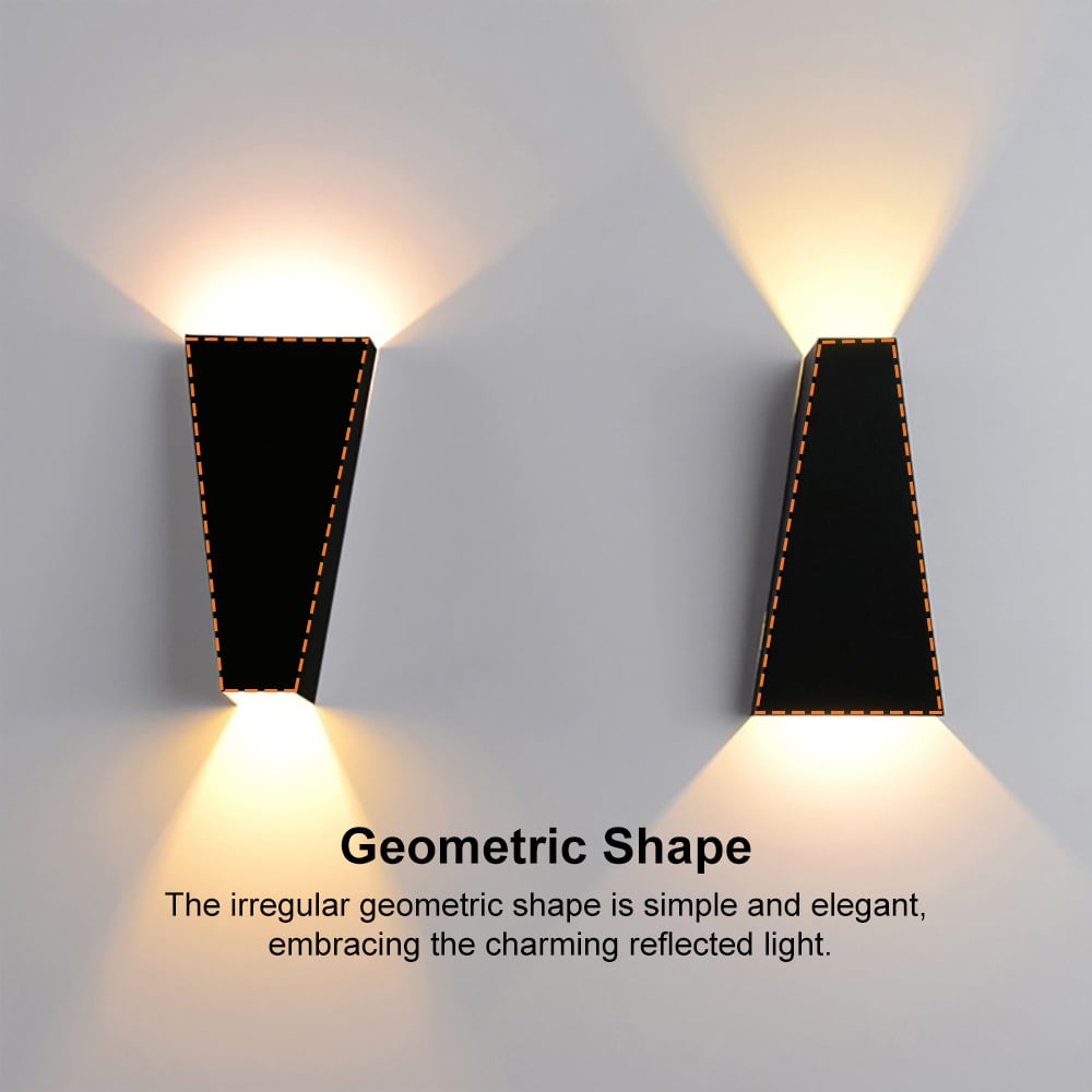 HMR - Single-Light Up and Down Wall Light Sconce in Black, Metal