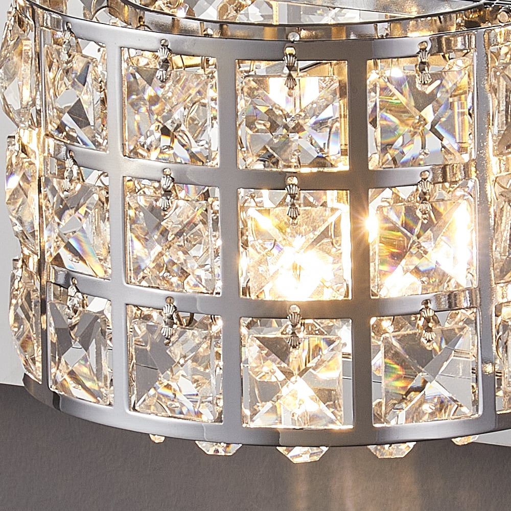 HMR Modern Crystals 3-Light Bath Vanity Wall Light - Chrome