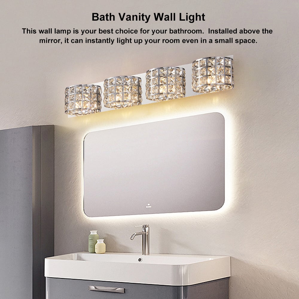 HMR - Modern Crystals 4-Light Bath Vanity Wall Light
