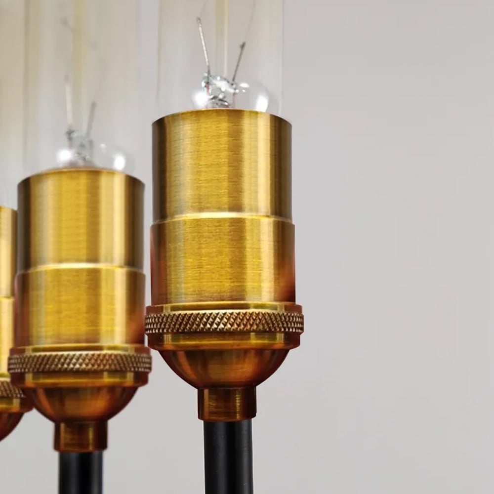 HMR - 2-Light Rotating Elongated Torch Wall Sconce in Black, Brass
