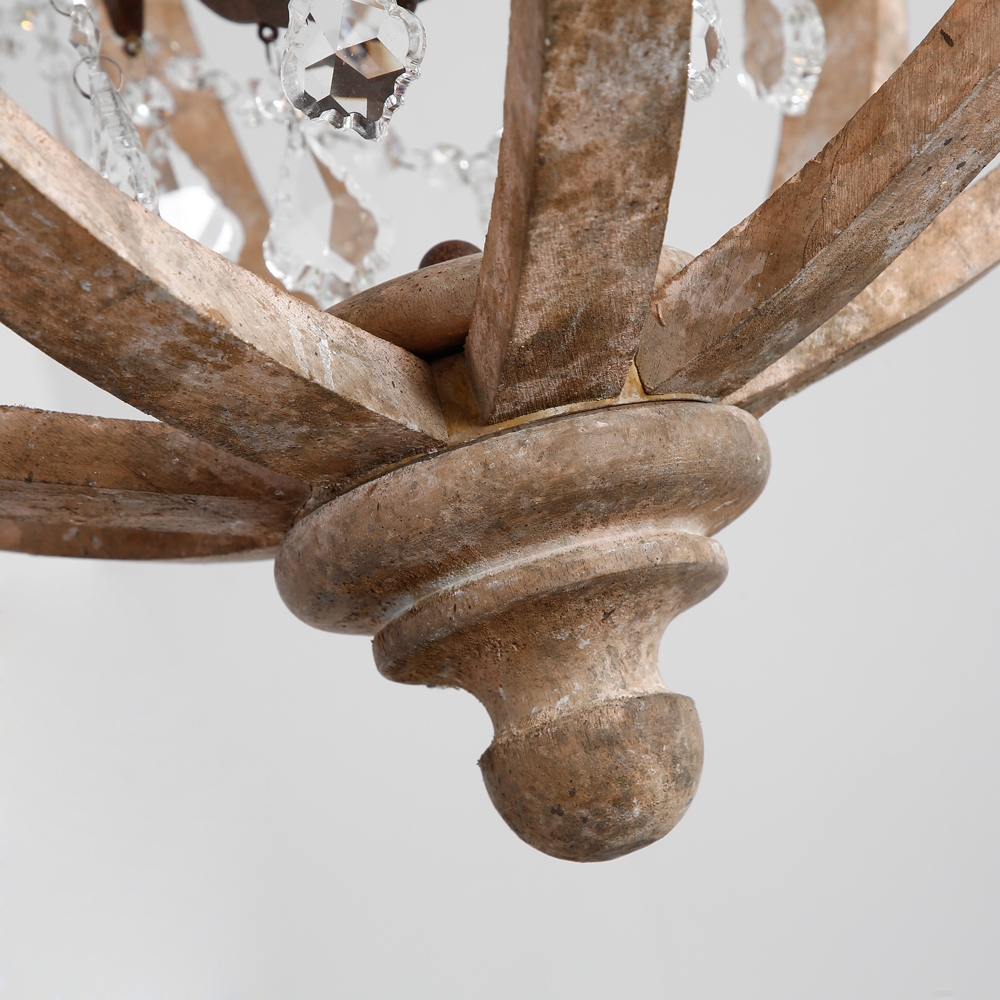 HMR - Rustic 5-Light Globe Ceiling Chandelier in Gold