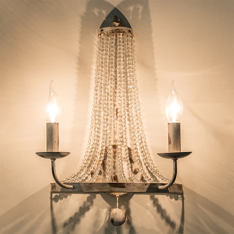 HMR - Crylite 2-Light Indoor Wall Sconce in White, Crystal