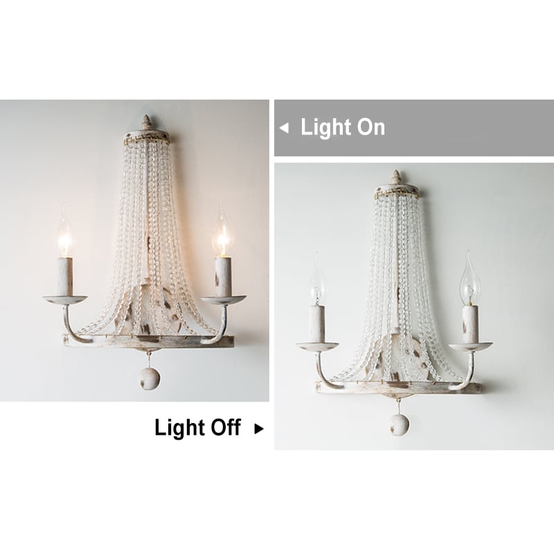 HMR - Crylite 2-Light Indoor Wall Sconce in White, Crystal