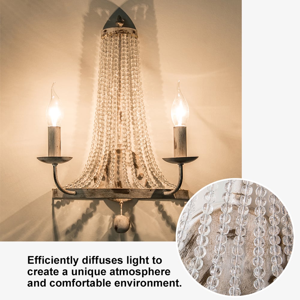 HMR - Crylite 2-Light Indoor Wall Sconce in White, Crystal