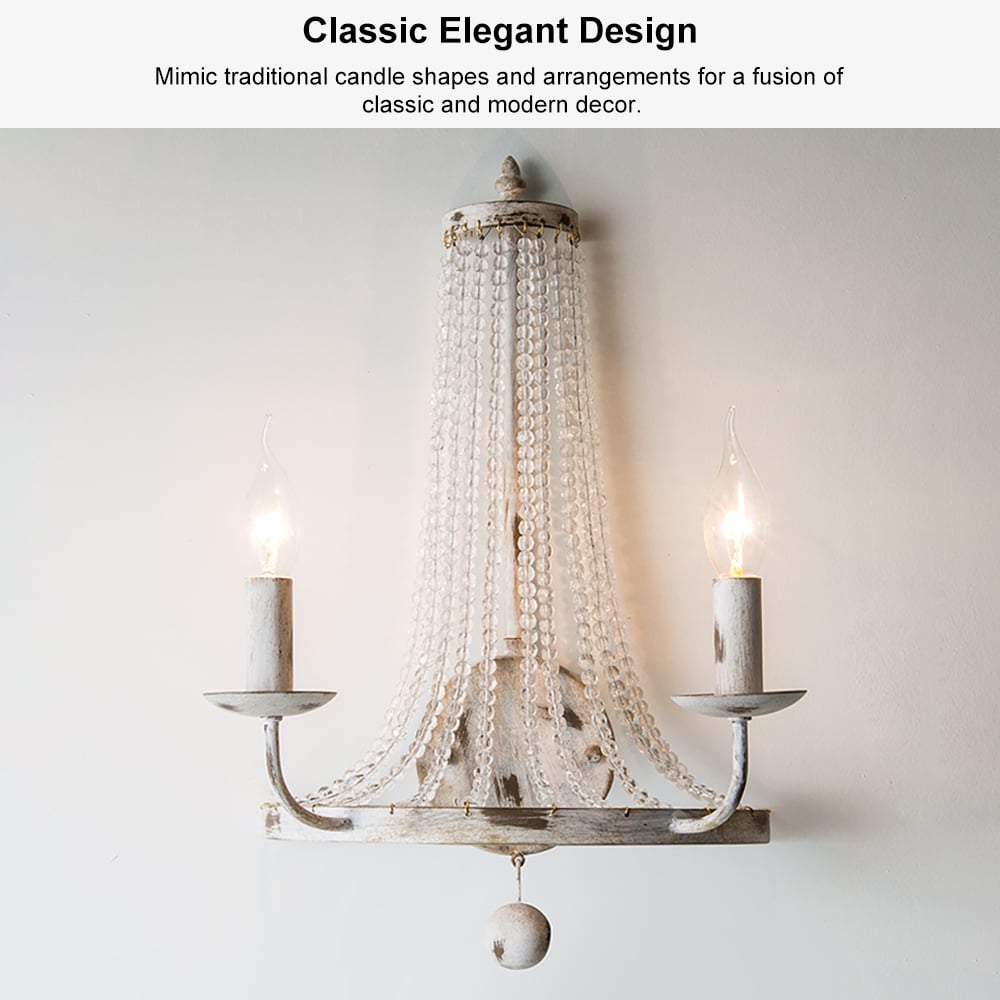 HMR - Crylite 2-Light Indoor Wall Sconce in White, Crystal