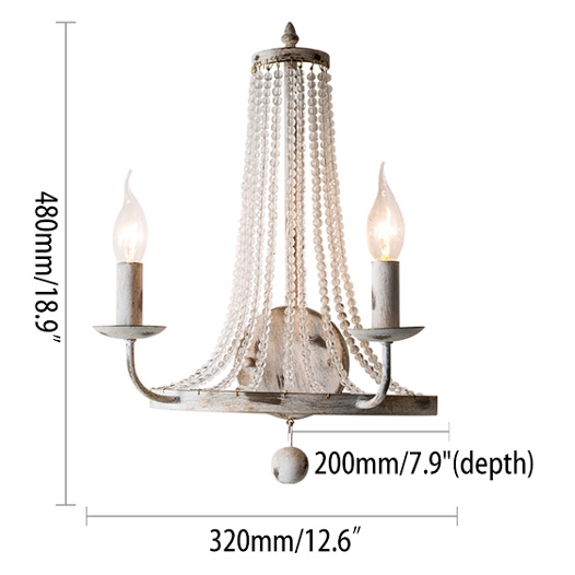 HMR - Crylite 2-Light Indoor Wall Sconce in White, Crystal