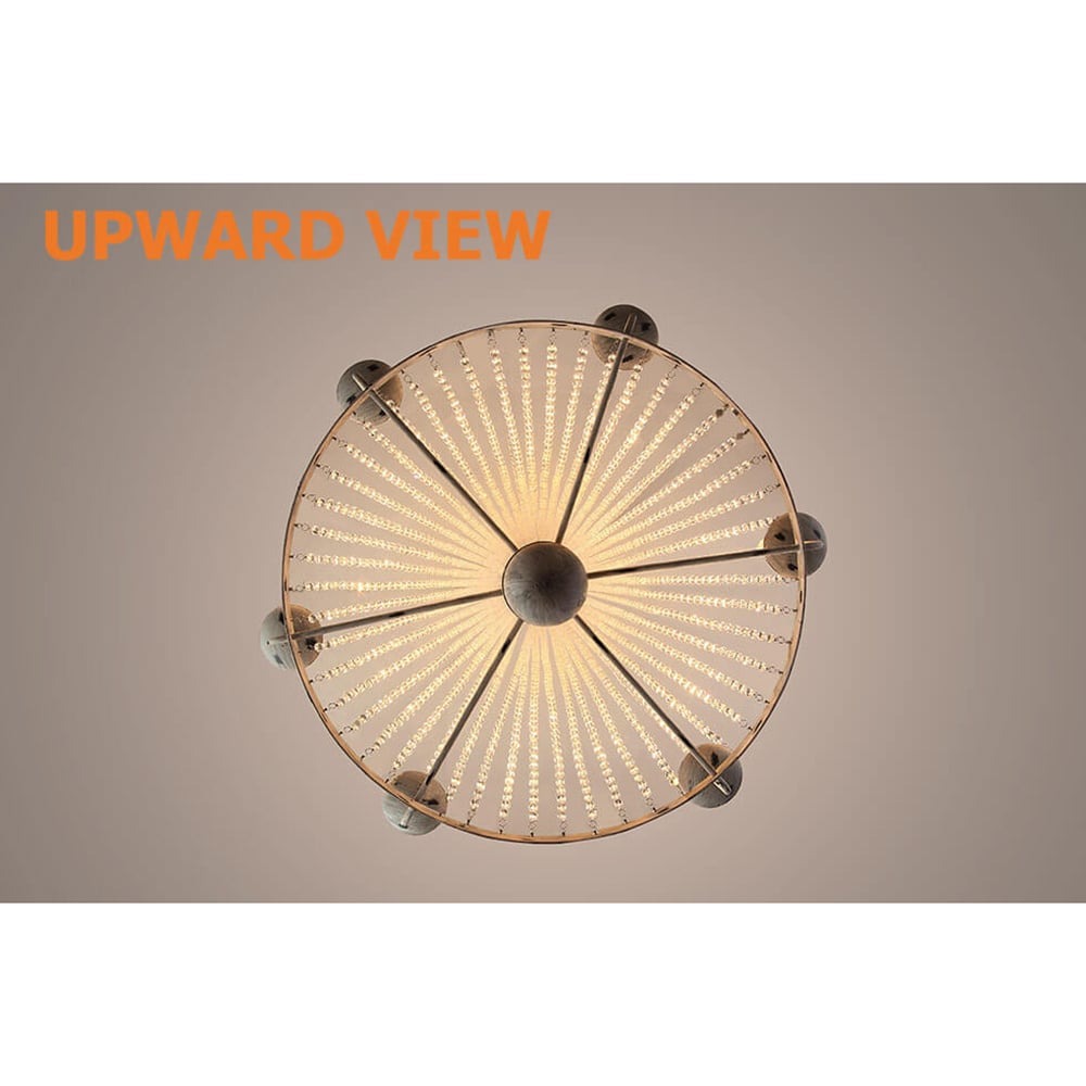 HMR Crylite French Country 6-Light Crystal Metal Wheel Chandelier - White