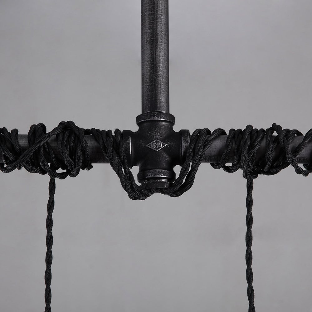 HMR - Industrial Hanging Metal Pendant Light for Kitchen Island in 6-Light