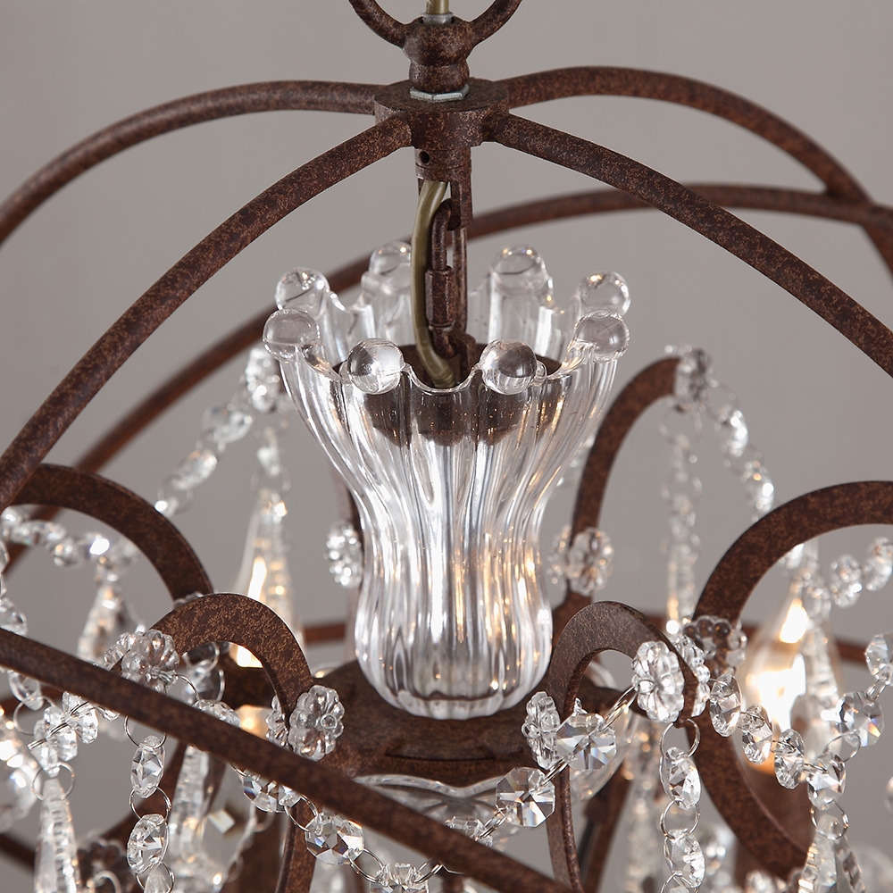 HMR - Industrial Loft 6-Lights Retro Metal Orb Chandelier in Clear