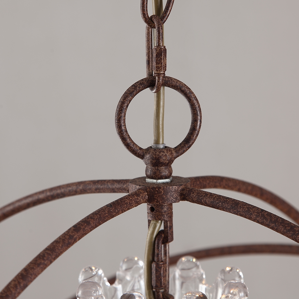HMR - Industrial Loft 6-Lights Retro Metal Orb Chandelier in Clear