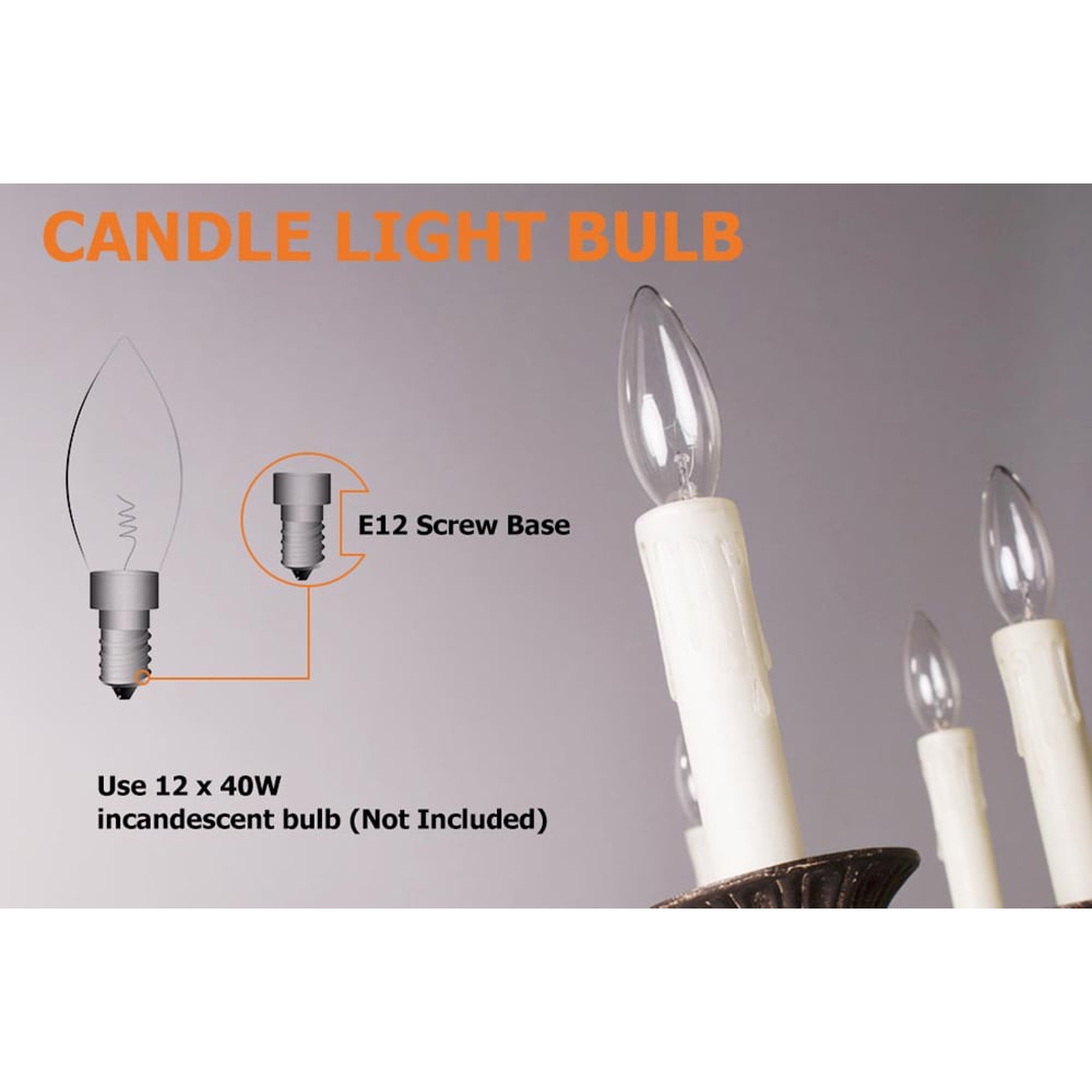 HMR - Candlely 12-Light Wagon Wheel Chandelier with Flaxen Hemp Rope in Rust