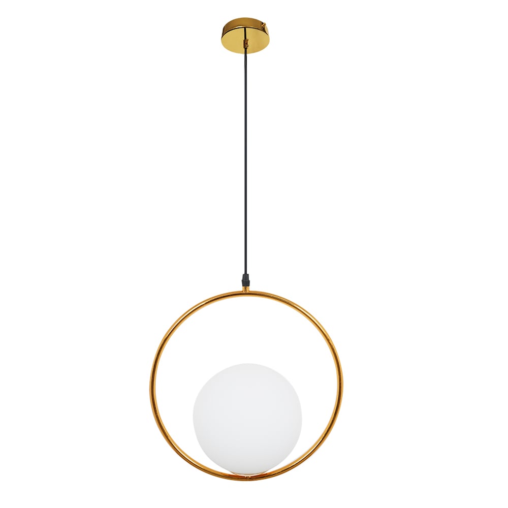 HMR - Contemporary Minimalist Ring Glass Globe Pendant Light in Single