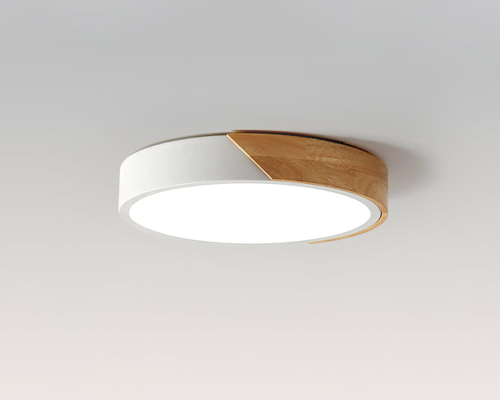 HMR Modern 20" Drum Flush Mount Ceiling Light - White Dimmable & Remote Control