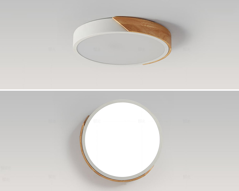 HMR Modern 20" Drum Flush Mount Ceiling Light - White Dimmable & Remote Control