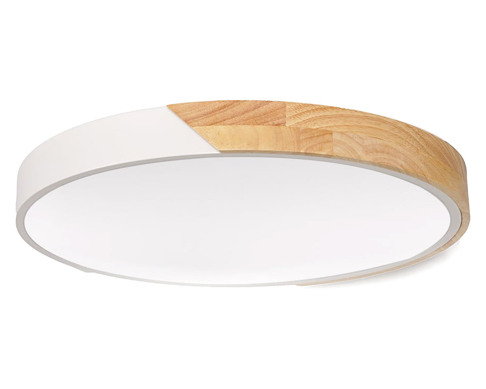 HMR Modern 20" Drum Flush Mount Ceiling Light - White Dimmable & Remote Control