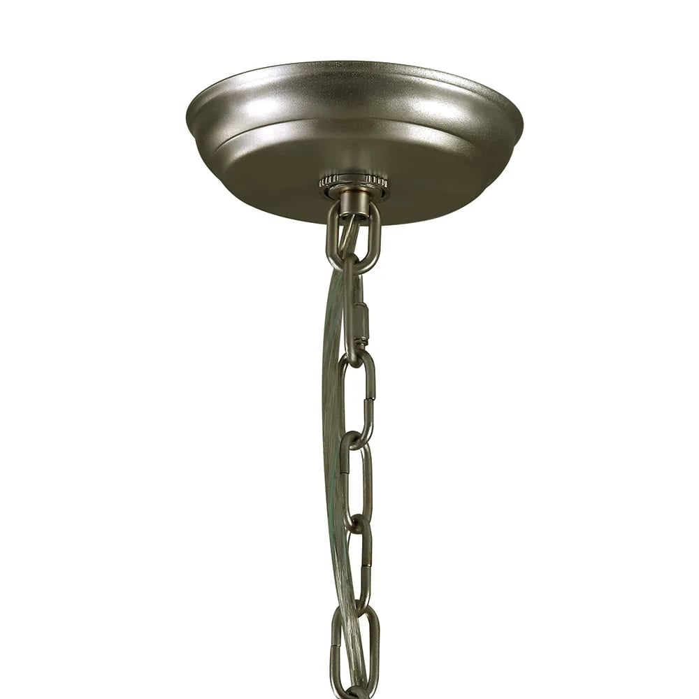 HMR - Kesarre Retro Wood Beaded Ceiling Chandelier in Gray and Blue