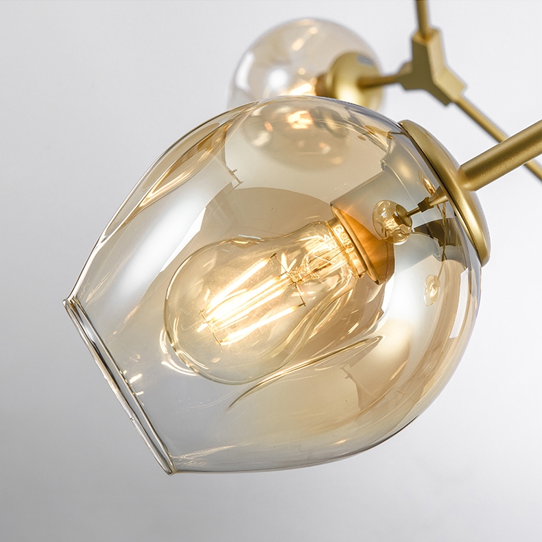 HMR - Modern Kitchen Island 11-Light Metal Pendant Light in Gold