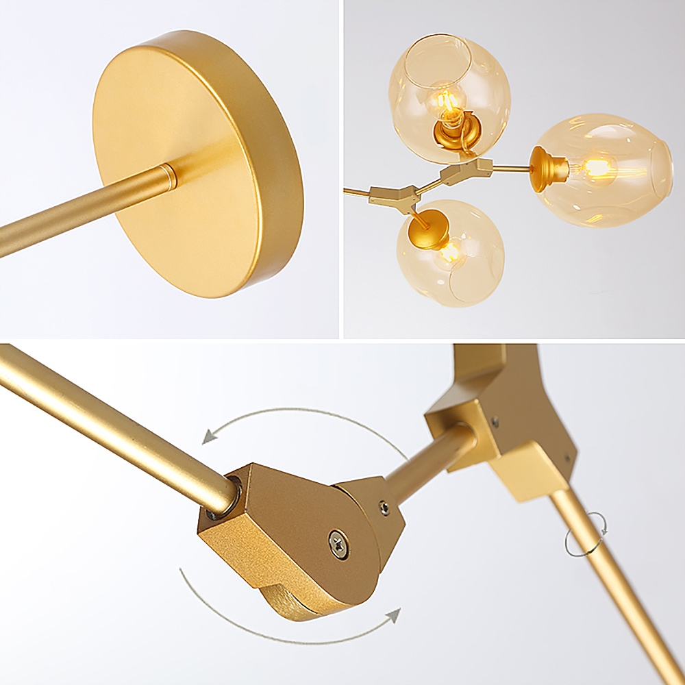 HMR - Modern Kitchen Island 11-Light Metal Pendant Light in Gold