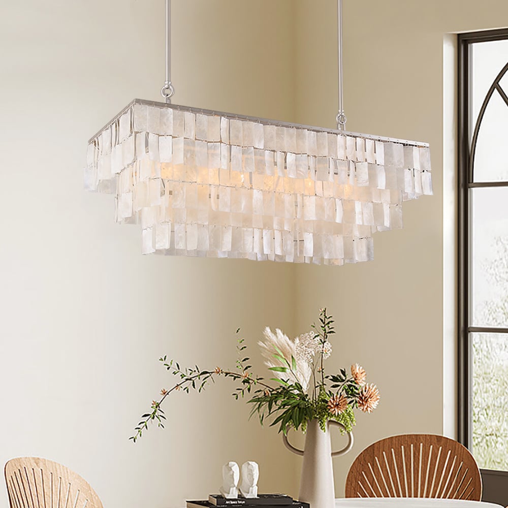 HMR - Elsa French Linear Shell Kitchen Island Light in 6-Light