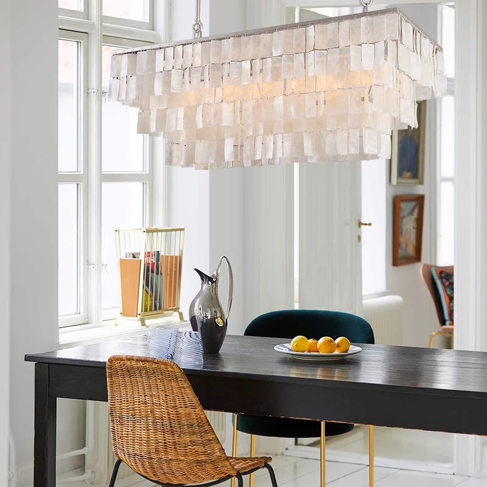HMR - Elsa French Linear Shell Kitchen Island Light in 6-Light