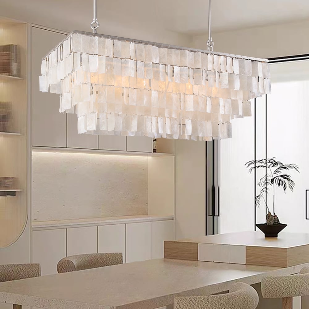 HMR - Elsa French Linear Shell Kitchen Island Light in 6-Light