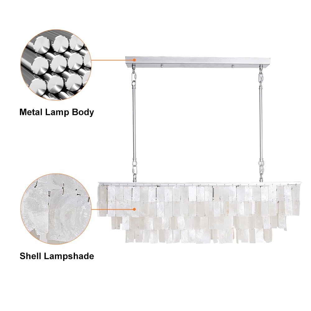 HMR - Elsa French Linear Shell Kitchen Island Light in 6-Light