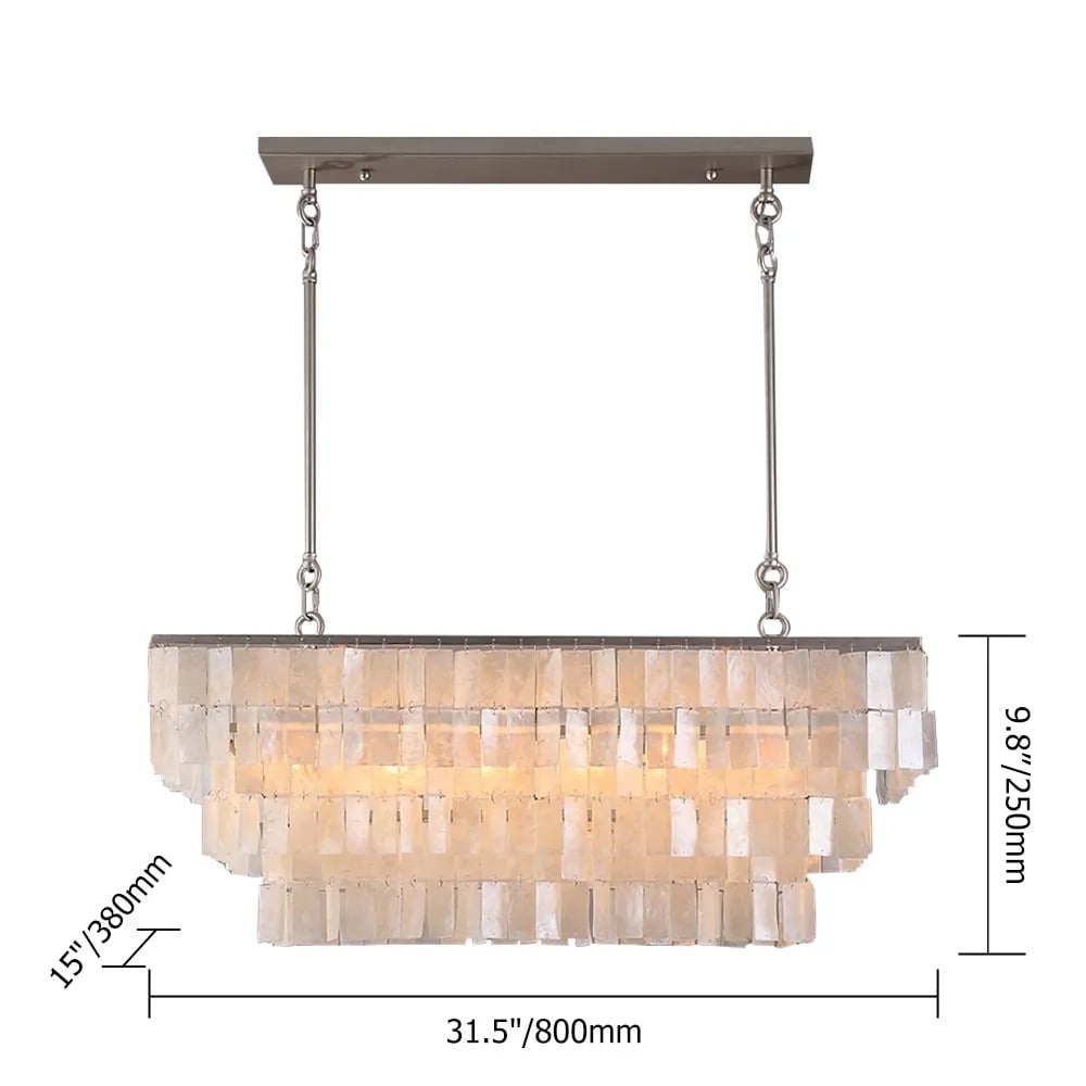 HMR - Elsa French Linear Shell Kitchen Island Light in 6-Light