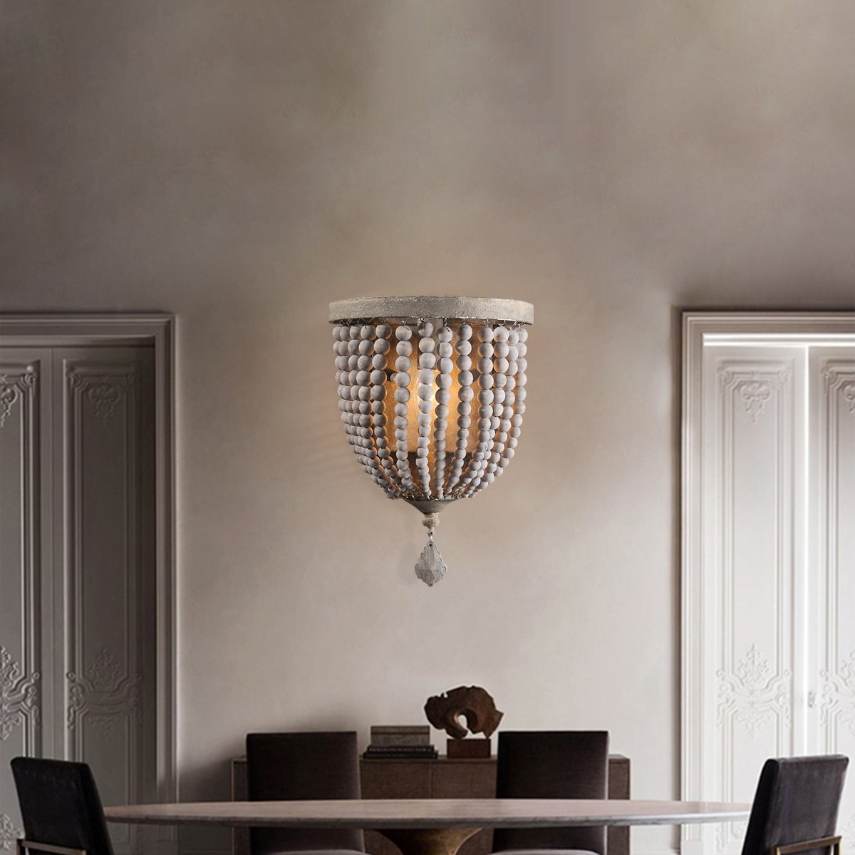 HMR - 1-Light Wall Sconce in Distressed Gray in Natural