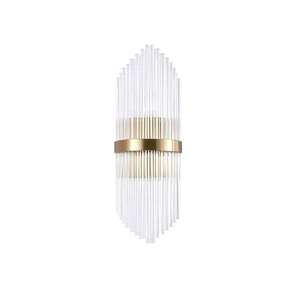 HMR - Striaged 2-Light Wall Sconce Vanity Wall Light in Gold, Glass, Metal