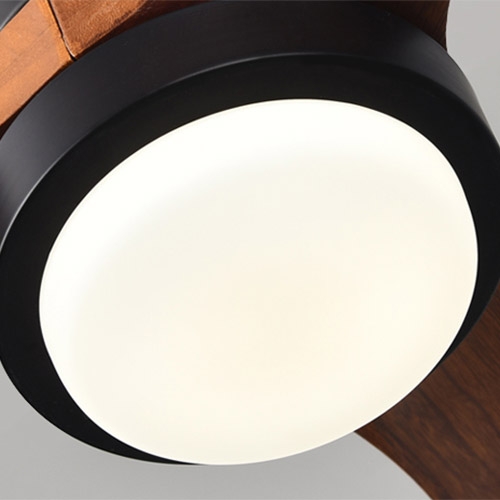 HMR - LED Ceiling Fan Light with 3 Blades and Remote Control in 52" L, Glass, Black and Walnut