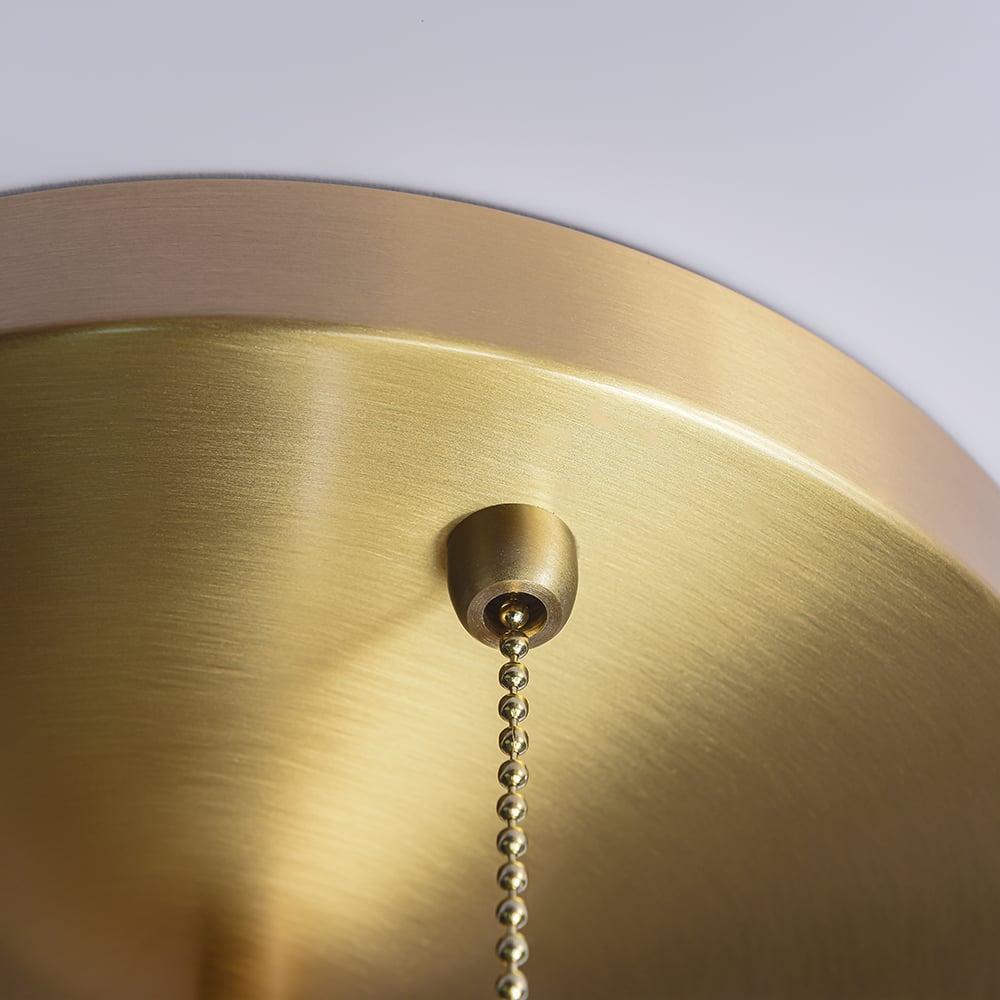 HMR - Gidu Pull Chain Globe Shade Semi Flush Mount in Metal, Glass