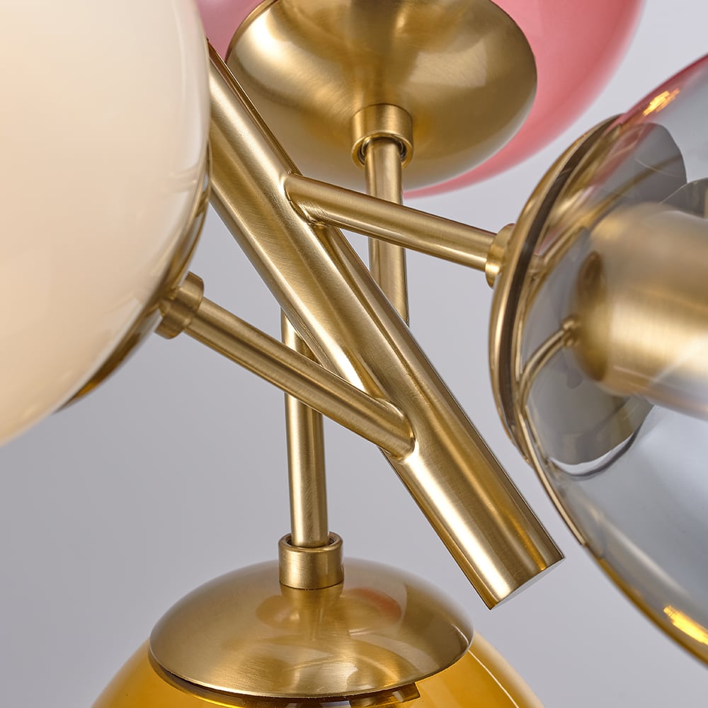 HMR - Modern 4-Light Glass Balloon Pendant Light in Multicolor