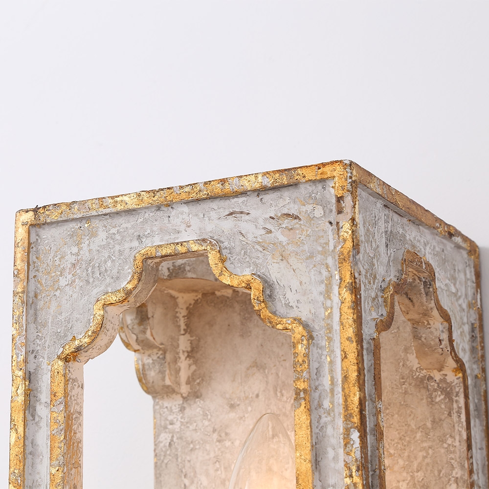 HMR - Lightelk Heye Candle Square Distressed Wall Sconce in 1-Light