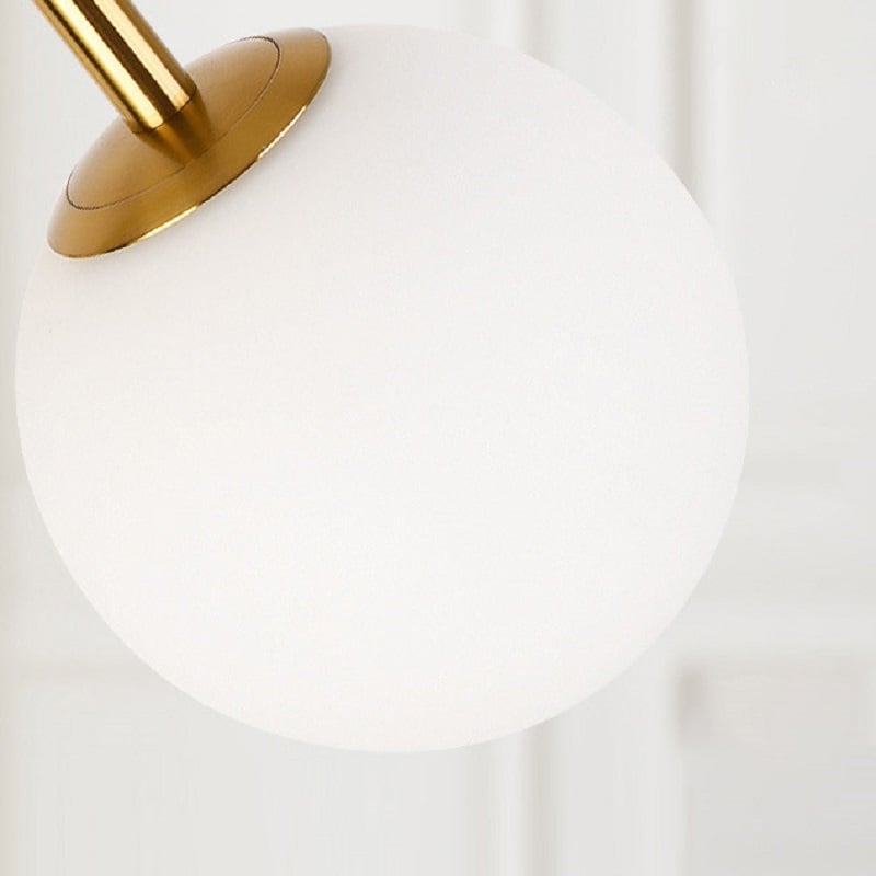 HMR - 60" Arc Floor Lamp with Shelf with Glass Shade and Marble Base in Gold