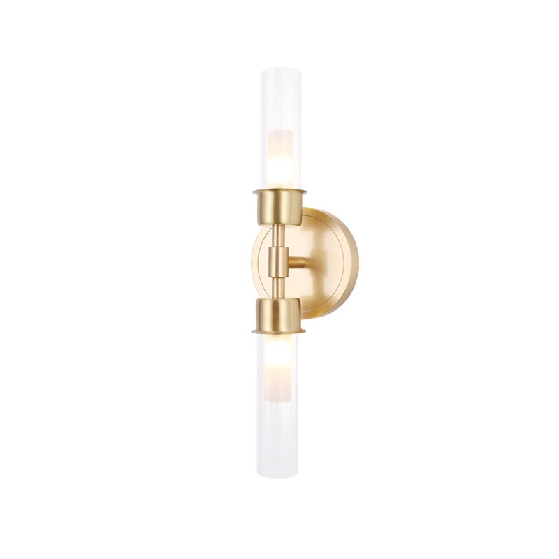 HMR - Brass 2-Light Wall Sconce for Bedroom in 15.4"L