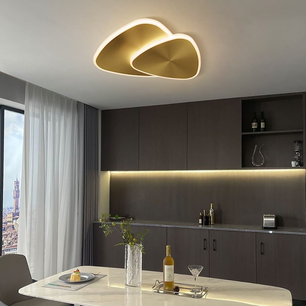 HMR - Flush Mount Light Irregular Shape in Gold, Brass