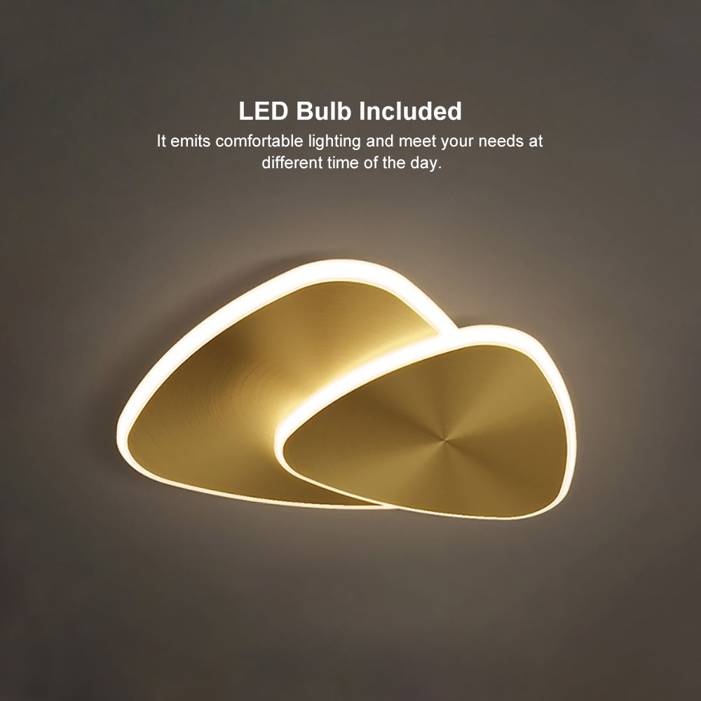 HMR - Flush Mount Light Irregular Shape in Gold, Brass