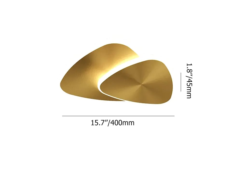 HMR - Flush Mount Light Irregular Shape in Gold, Brass