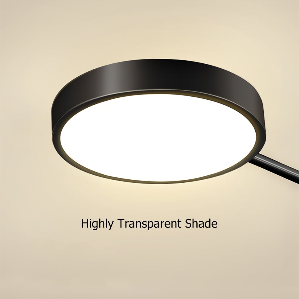 HMR Modern Semi Flush Mount Lighting Ceiling Light Fixture LED Ring - Black, 4 Light