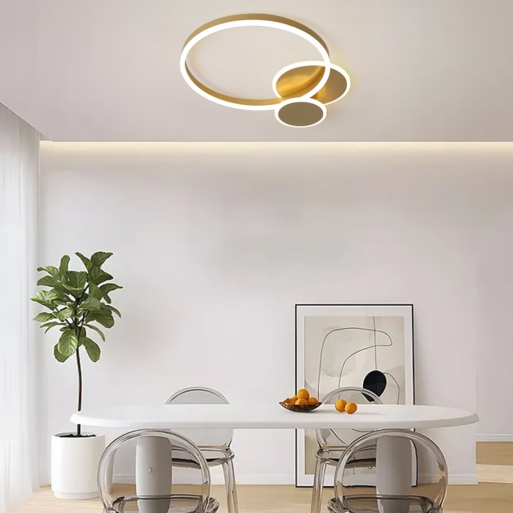 HMR - Flush Mount Light Round LED Light in Gold
